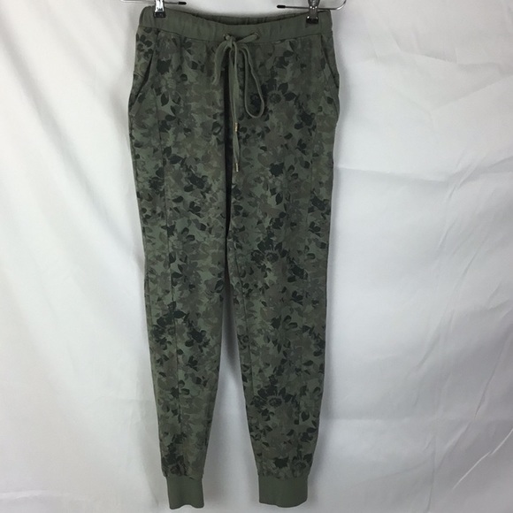 Anthropologie Saturday Sunday Green Floral Joggers - Picture 2 of 12